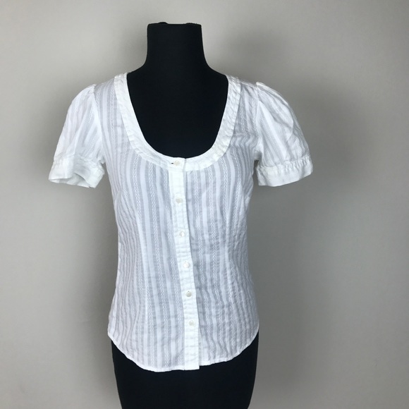 LOFT Tops - ANN TAYLOR LOFT white buttoned blouse 0